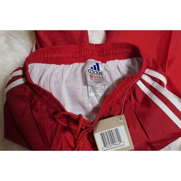 NWT Y2K 90s Rare Adidas Vintage Nylon Red Lined Track Pants Youth Medium - Picture 5 of 12